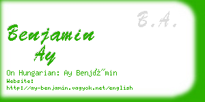 benjamin ay business card